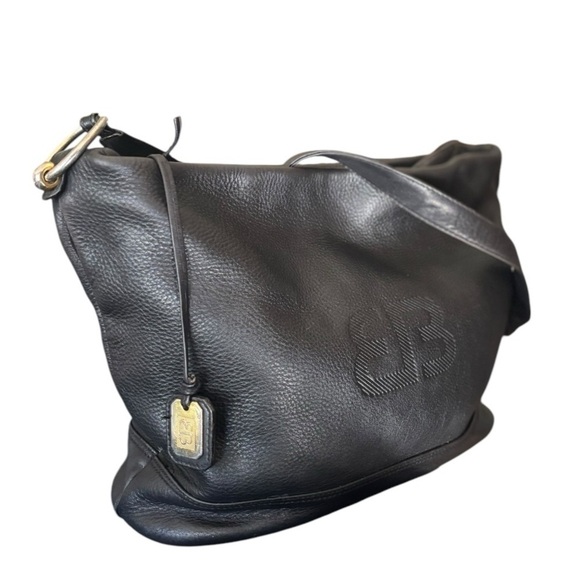 Balpri Black Genuine Leather Shoulder Bag / Crossbody Bag Made In Spain Top Zip - Picture 3 of 16